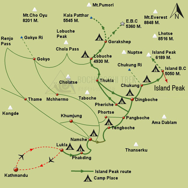Island peak Climbing Map