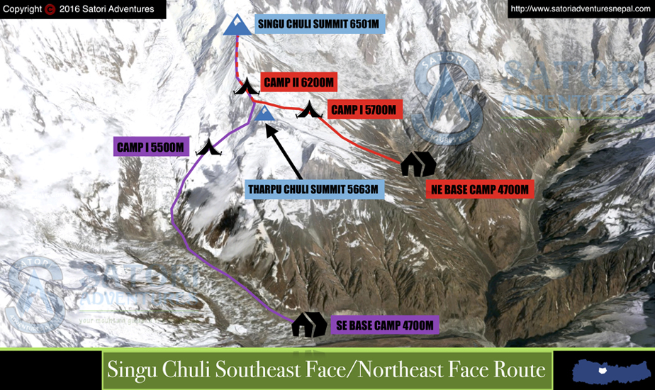 Singu Chuli Peak Climbing – 23 days Map