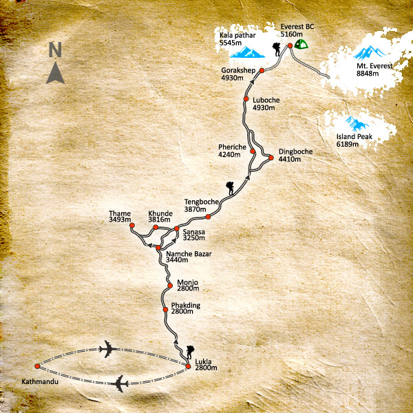 Luxurious Trek to Everest Base Camp – 7 days Map